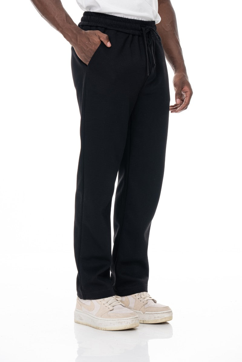 بنطال رياضي قطني مريح - أسود