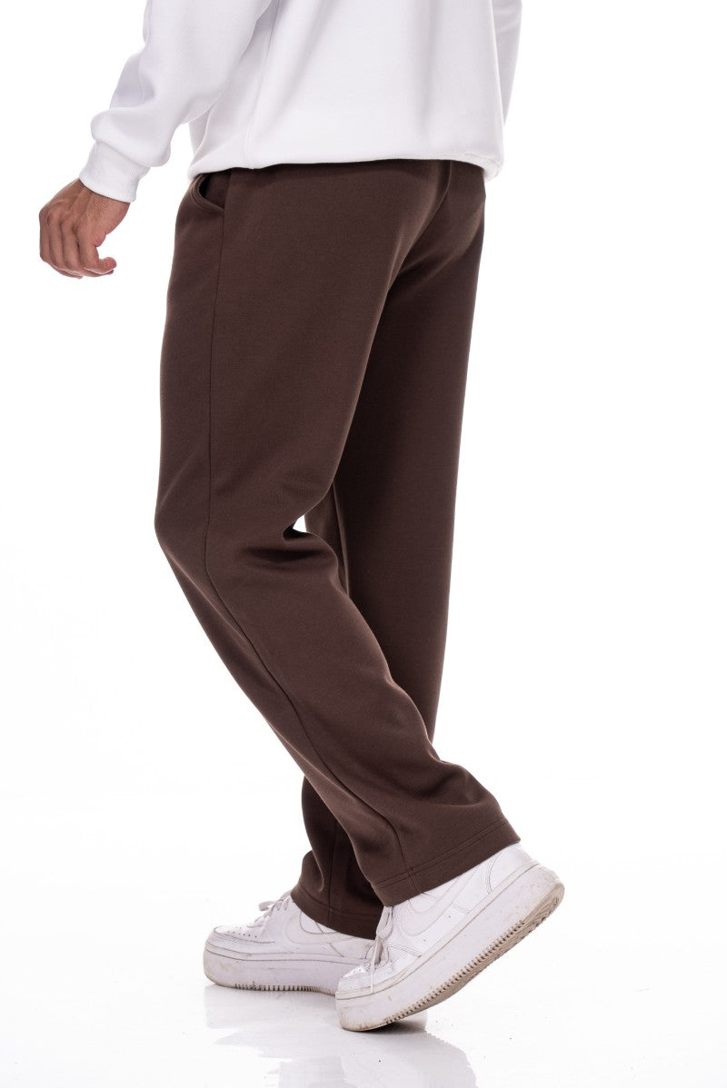 بنطال رياضي قطني مريح - بني
