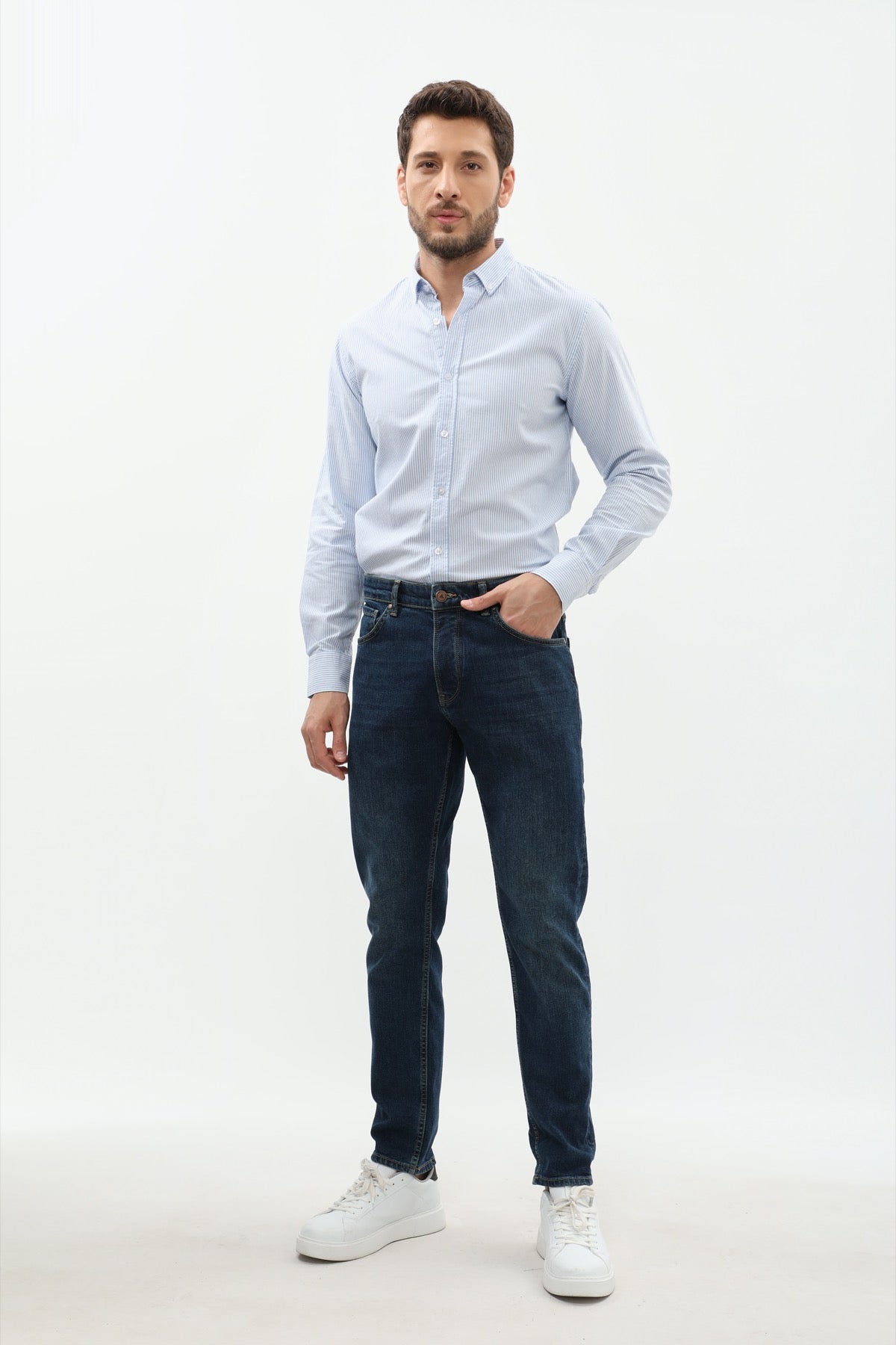 DNM UNITED Slim Fit Jeans - Dark Wash Blue