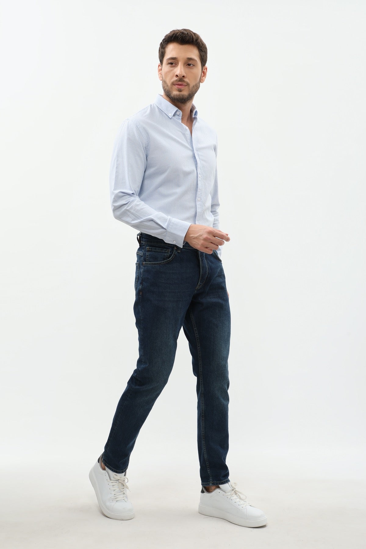 DNM UNITED Slim Fit Jeans - Dark Wash Blue