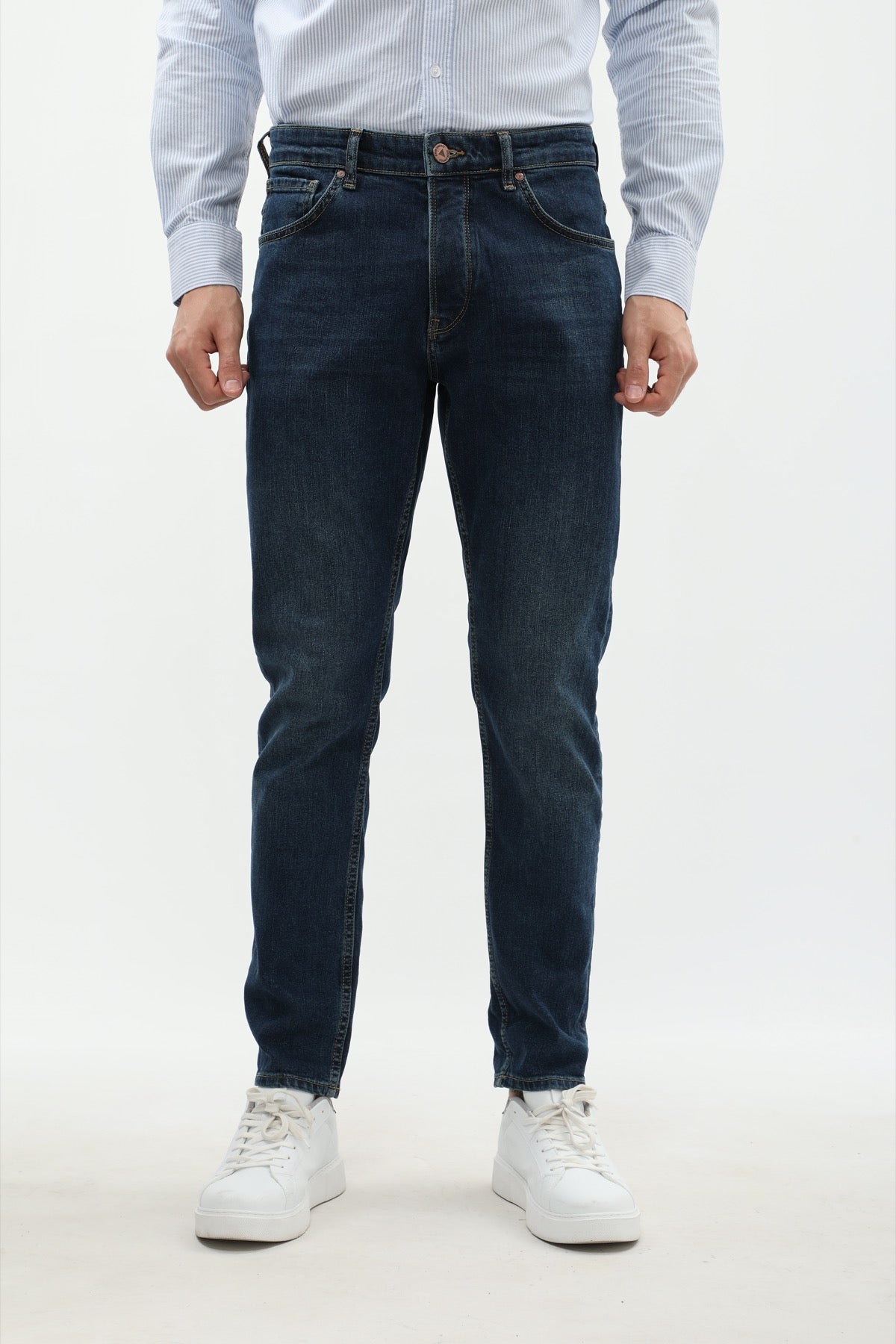 DNM UNITED Slim Fit Jeans - Dark Wash Blue