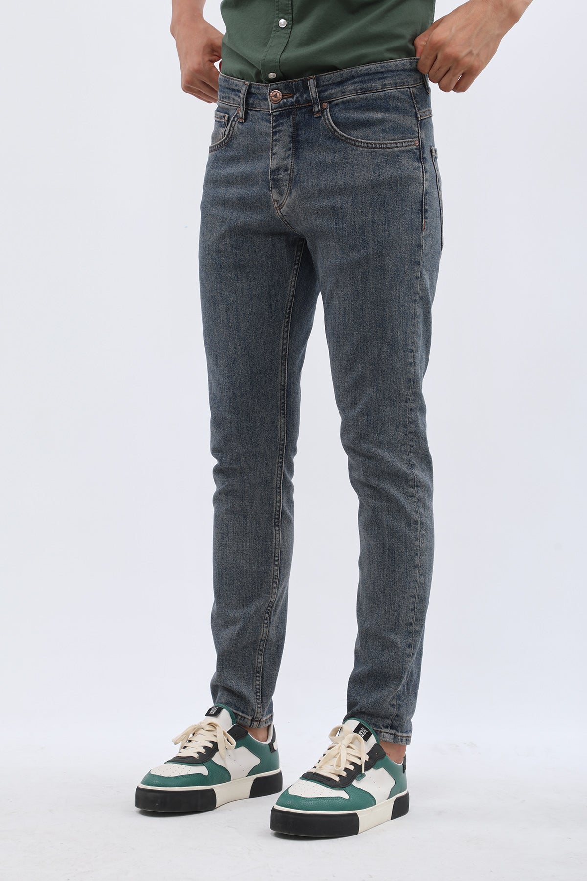 DNM UNITED Slim Fit Jeans -  Vintage Faded Blue