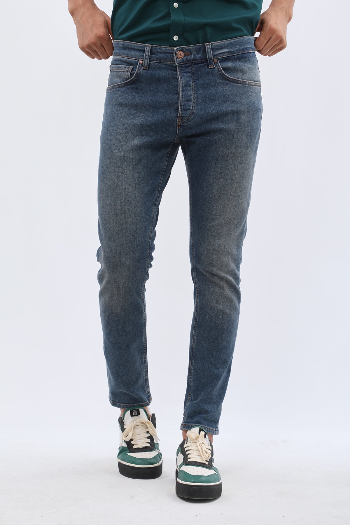 DNM UNITED Slim Fit Jeans -  Stonewashed Blue