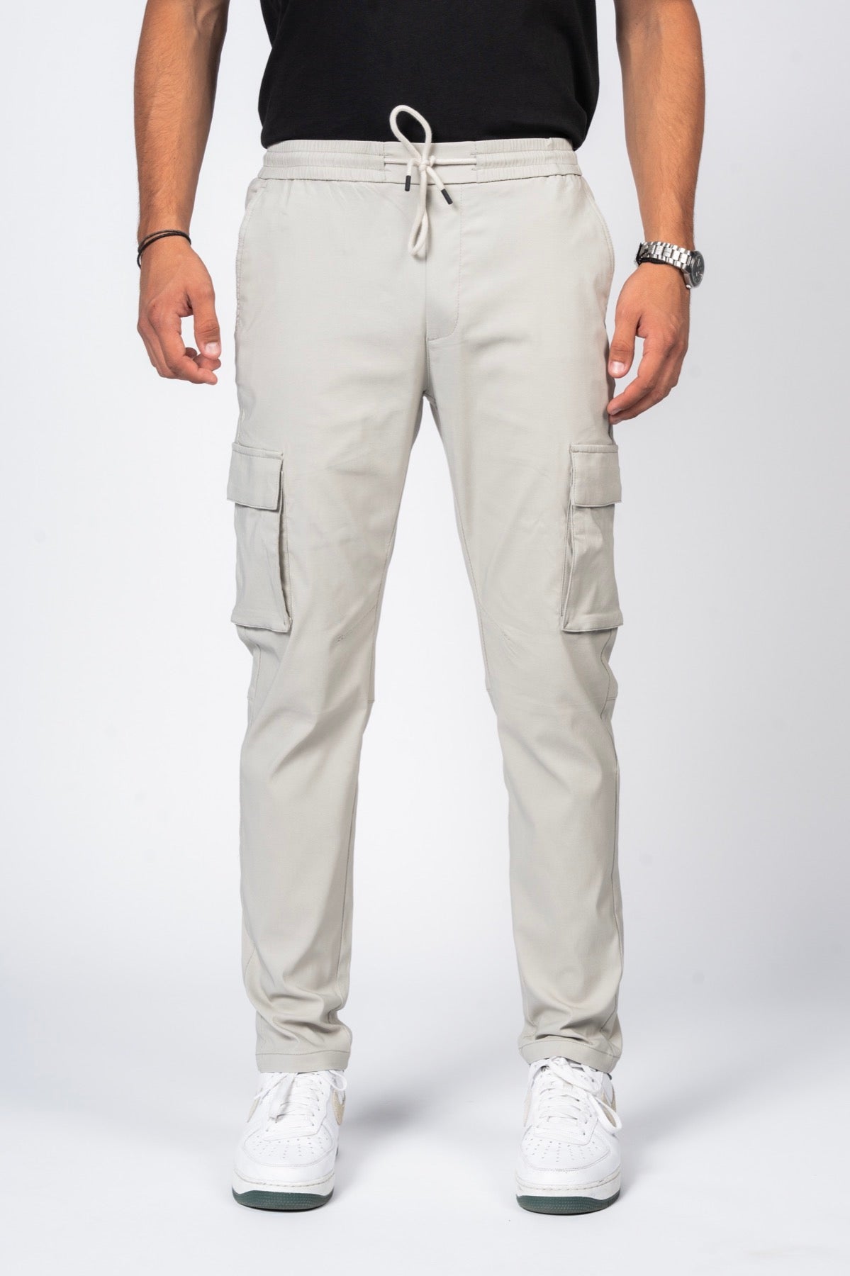 JEANSPRO Stretch-Blend Cargo Pants - Stone