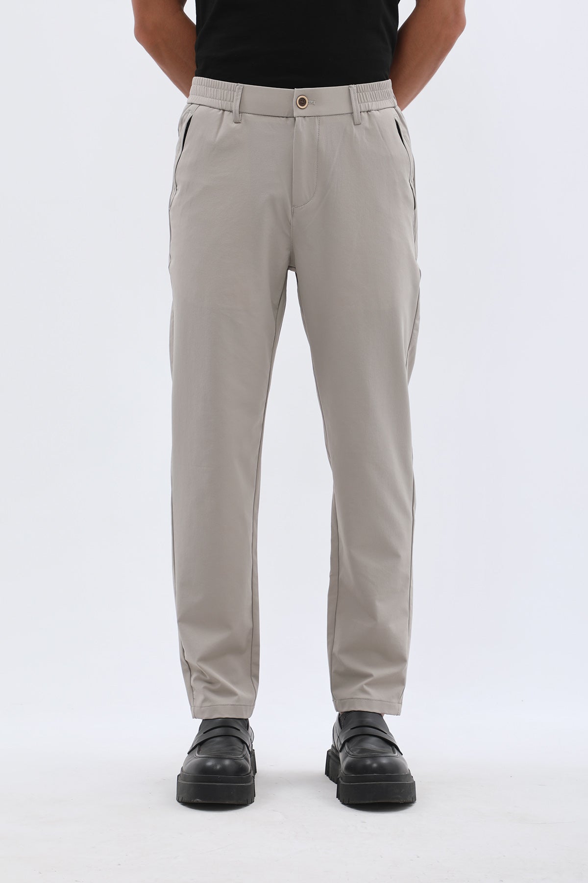 JEANSPRO Technical Stretch-Blend Pants with Zip Pocket - Stone