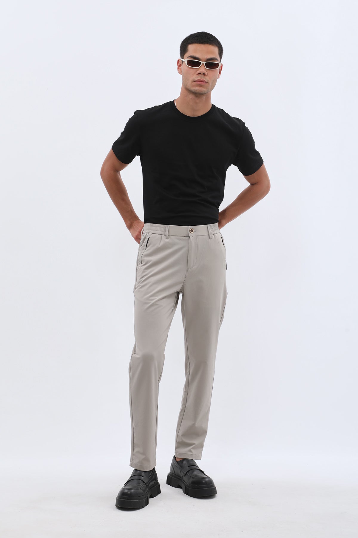 JEANSPRO Technical Stretch-Blend Pants with Zip Pocket - Stone