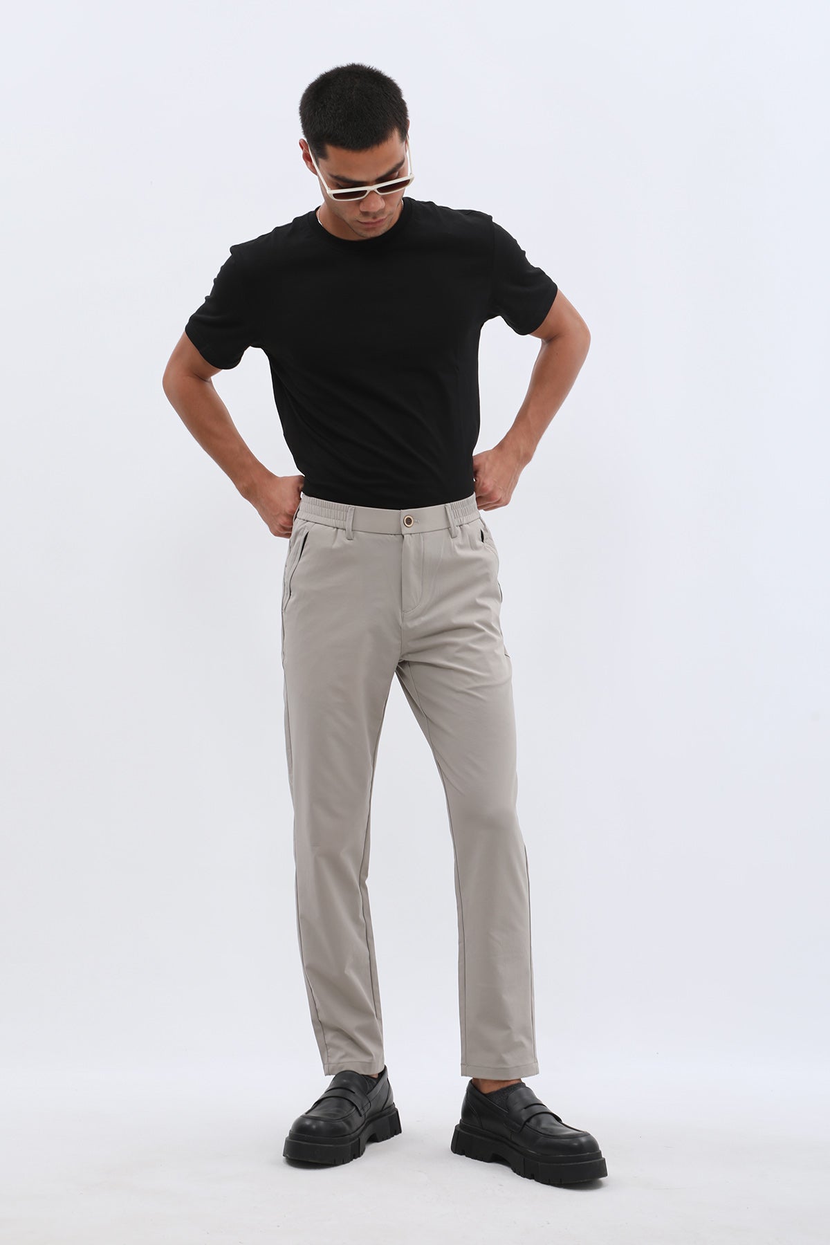 JEANSPRO Technical Stretch-Blend Pants with Zip Pocket - Stone