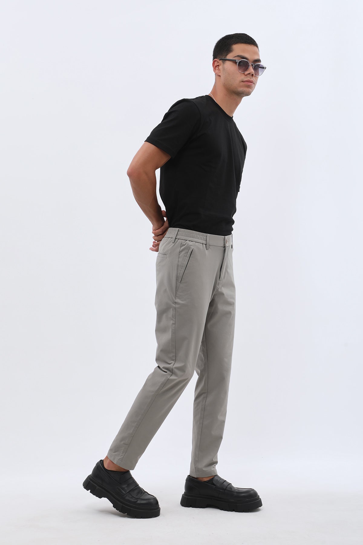 JEANSPRO Technical Stretch-Blend Pants with Zip Pocket - Grey