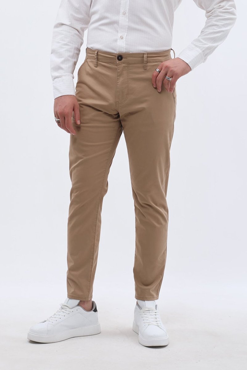 JEANSPRO Cotton Slim Fit Chino Pants - Camel