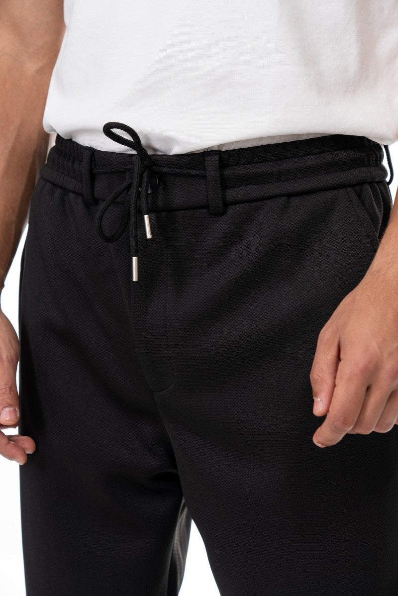 بنطال برباط بقصة مريحة - أسود