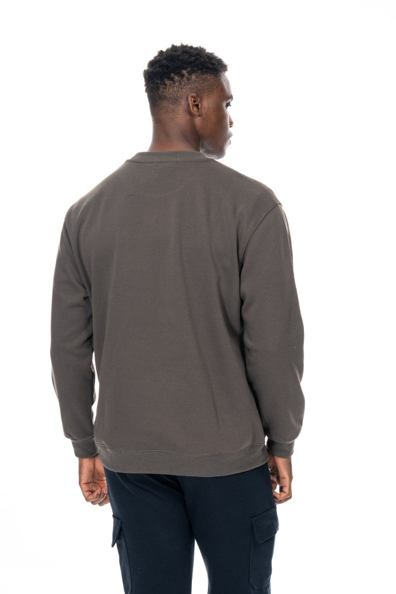 سويت شيرت قطني أساسي - أخضر عسكري