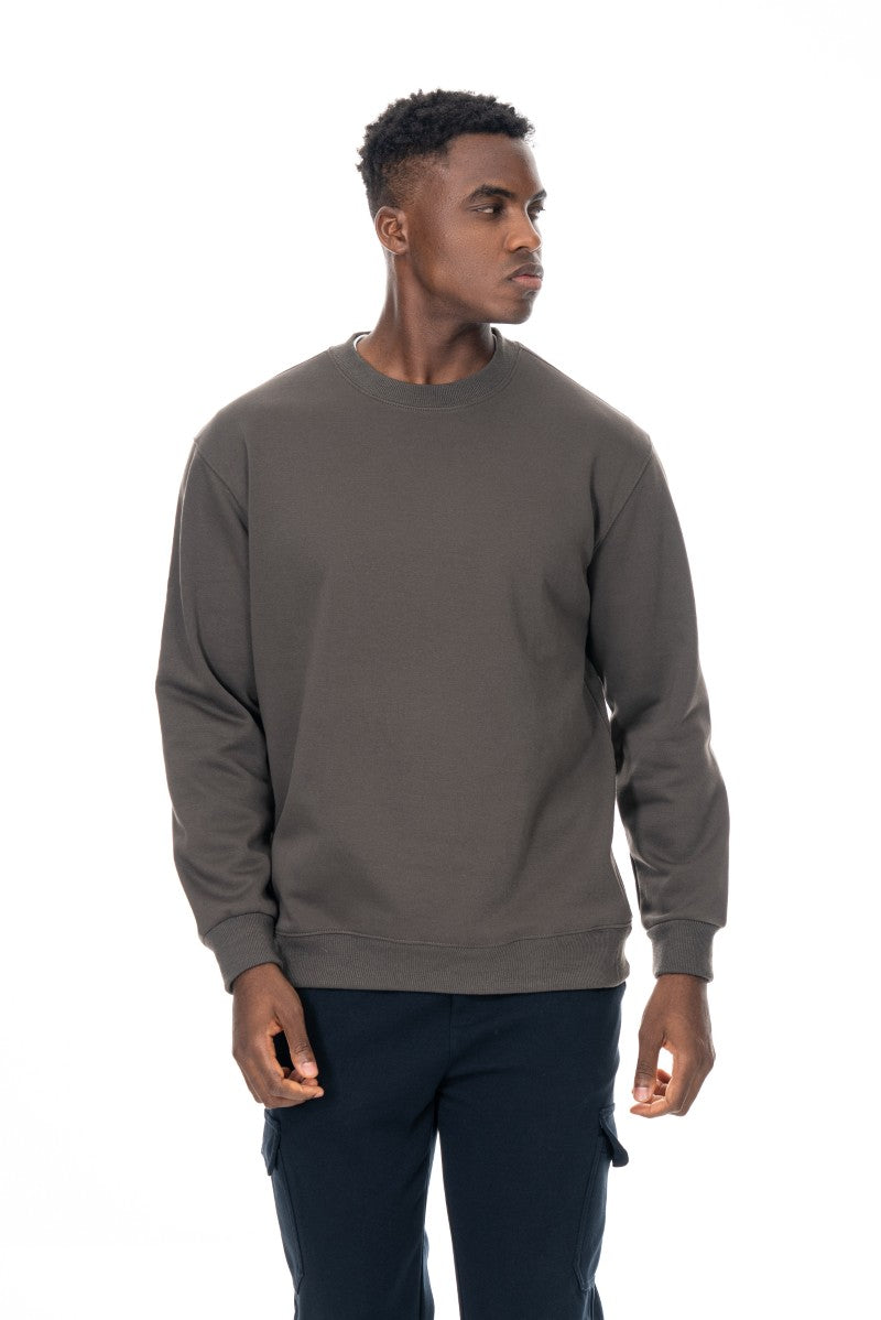سويت شيرت قطني أساسي - أخضر عسكري
