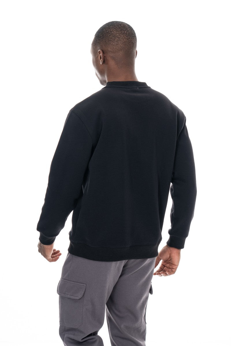 سويت شيرت قطني أساسي - أسود