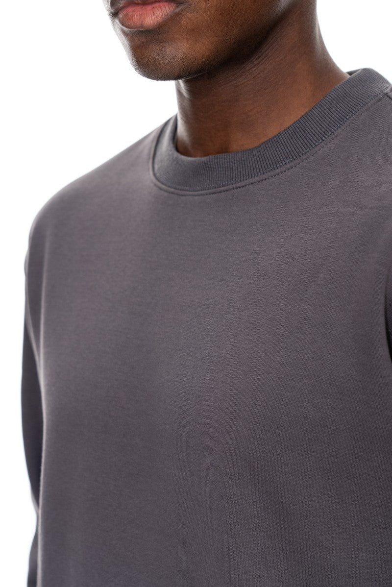 سويت شيرت قطني أساسي - رمادي داكن