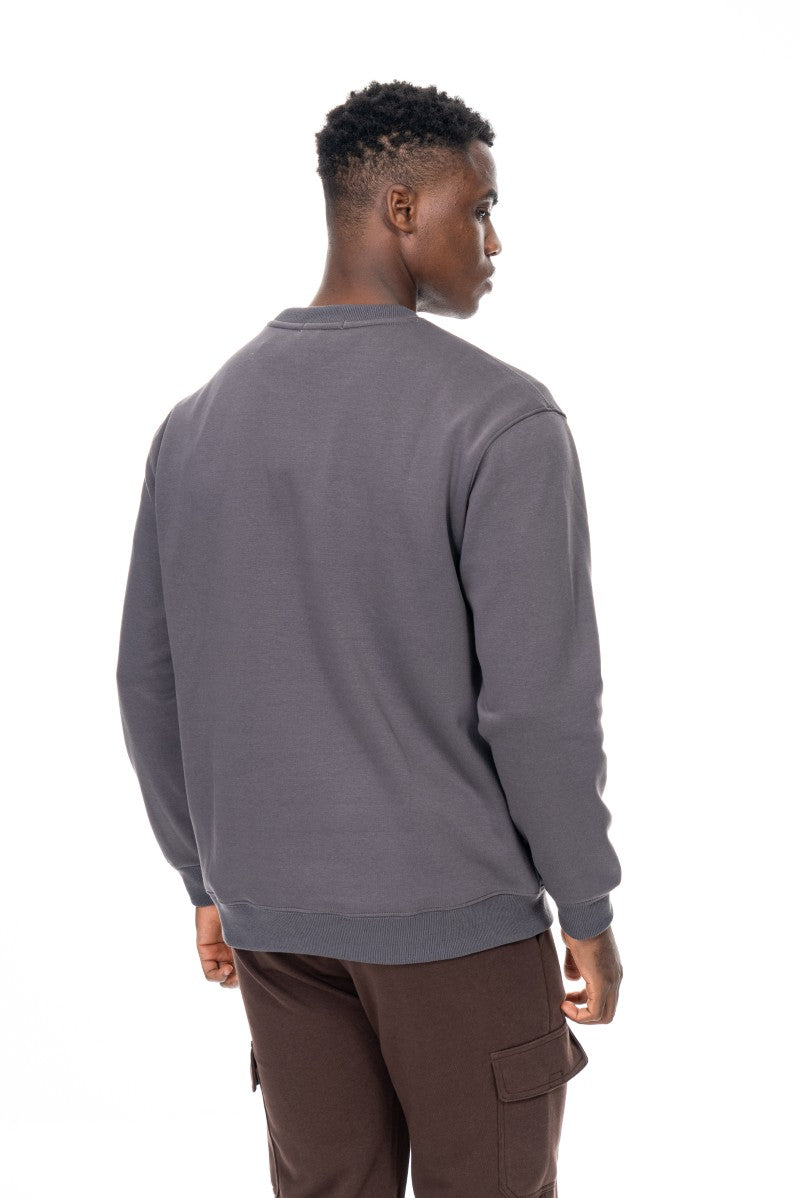 سويت شيرت قطني أساسي - رمادي داكن