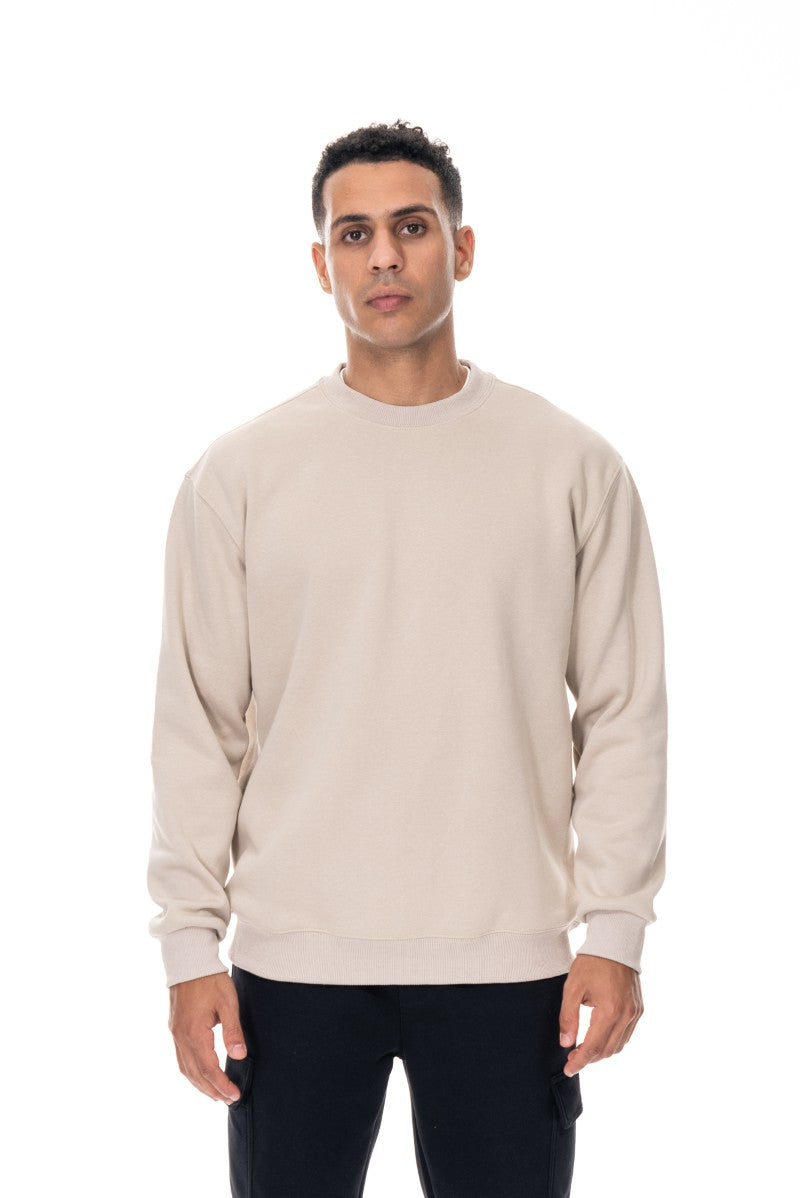 سويت شيرت قطني أساسي - بيج فاتح