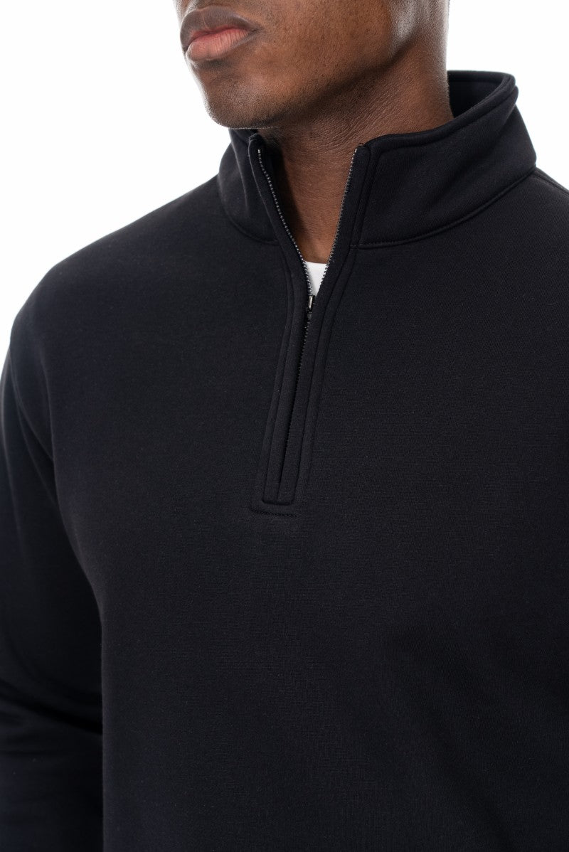 سويت شيرت قطني بنصف سحاب - أسود