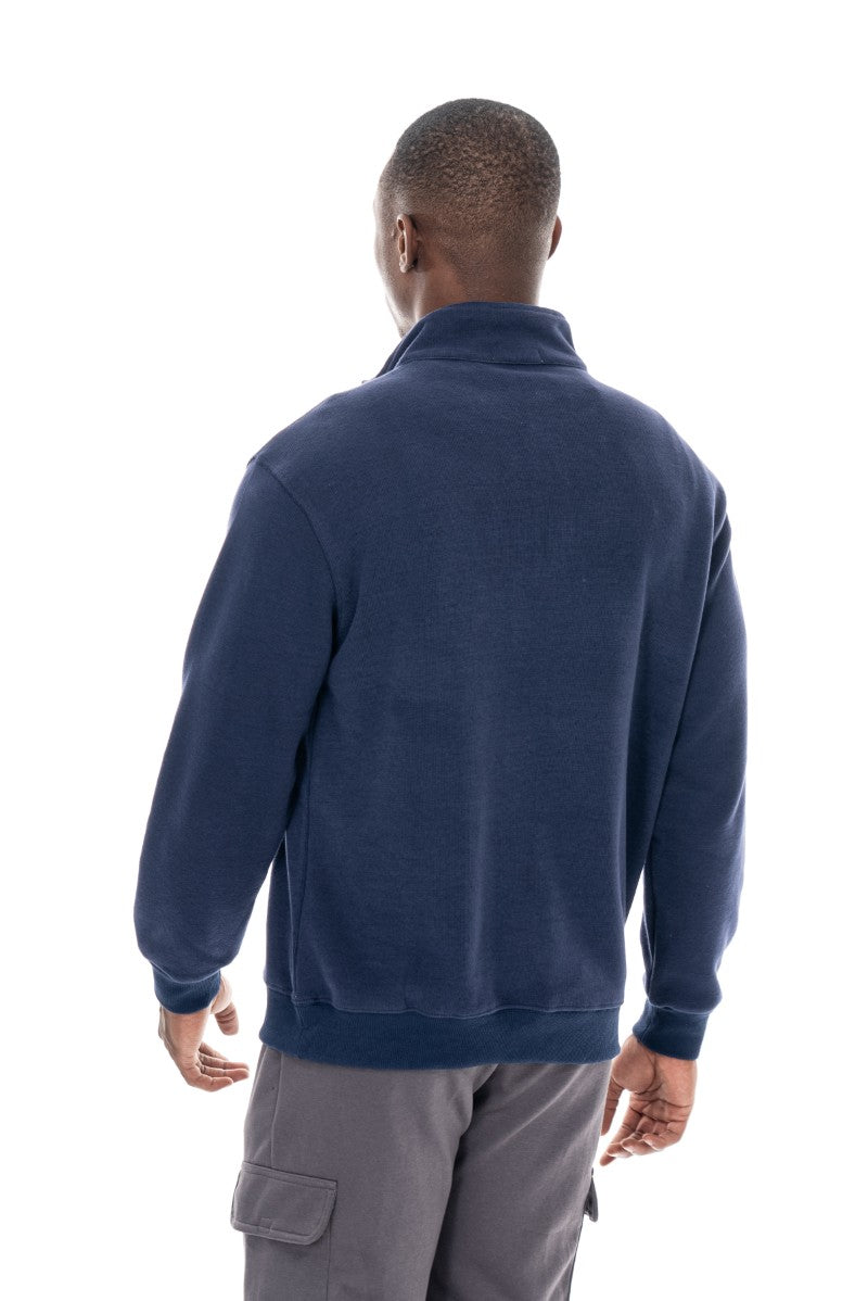 سويت شيرت أساسي بنصف سحاب - كحلي