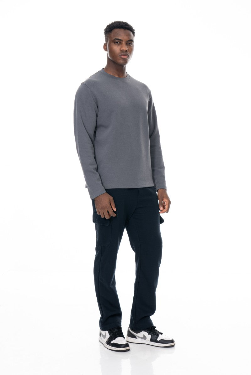 سويت شيرت قطني أساسي - رمادي