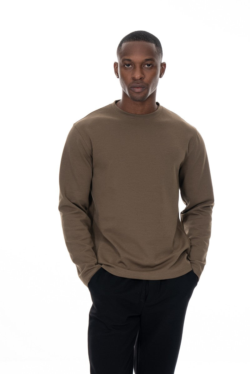 سويت شيرت قطني أساسي - أخضر عسكري