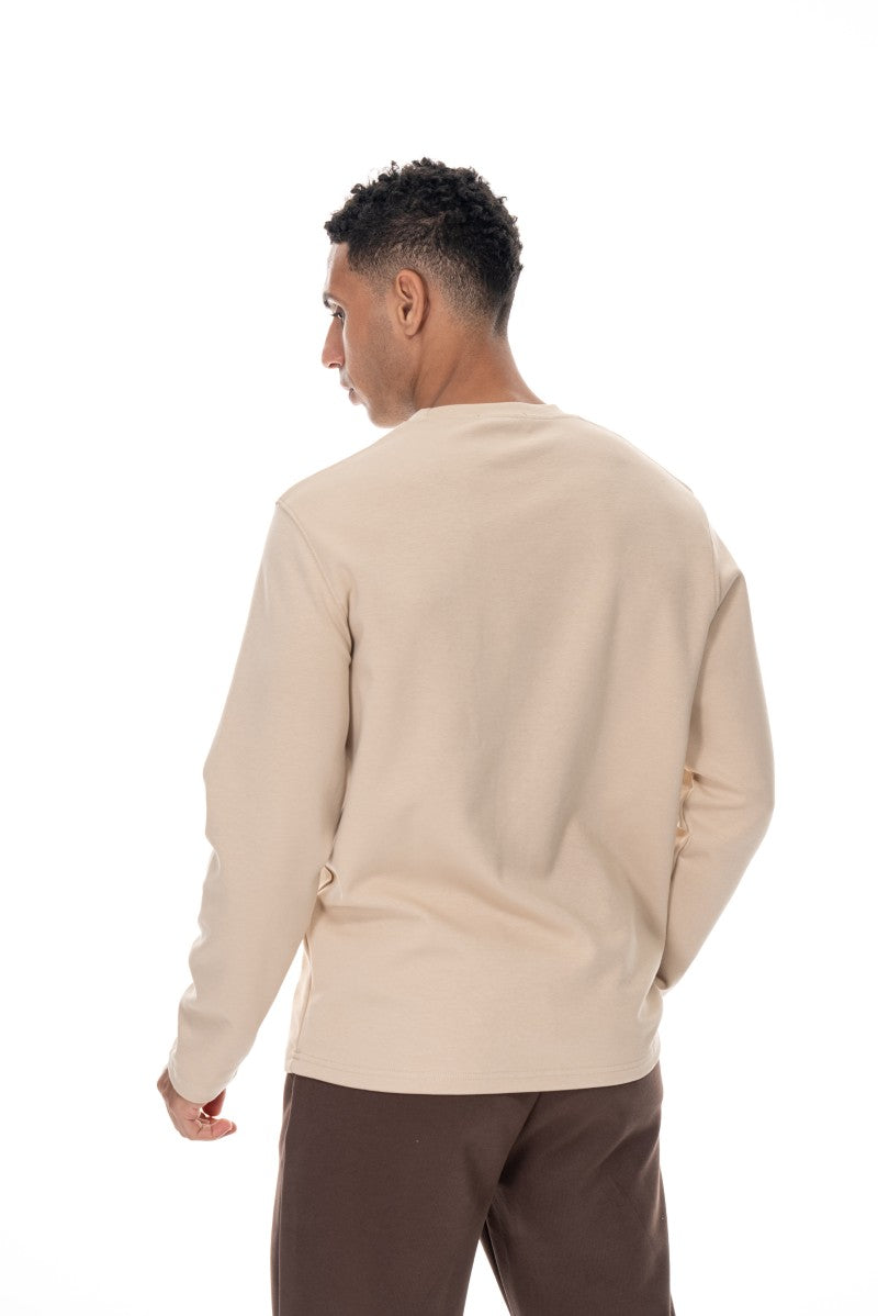 سويت شيرت قطني أساسي - بيج