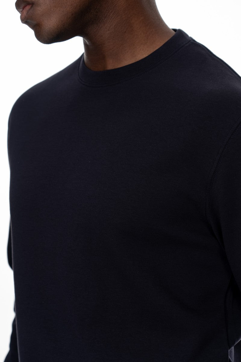 سويت شيرت قطني أساسي - كحلي