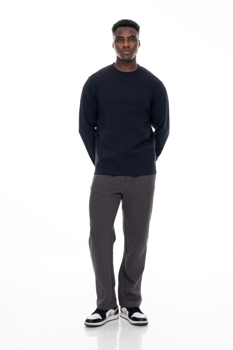 سويت شيرت قطني أساسي - كحلي