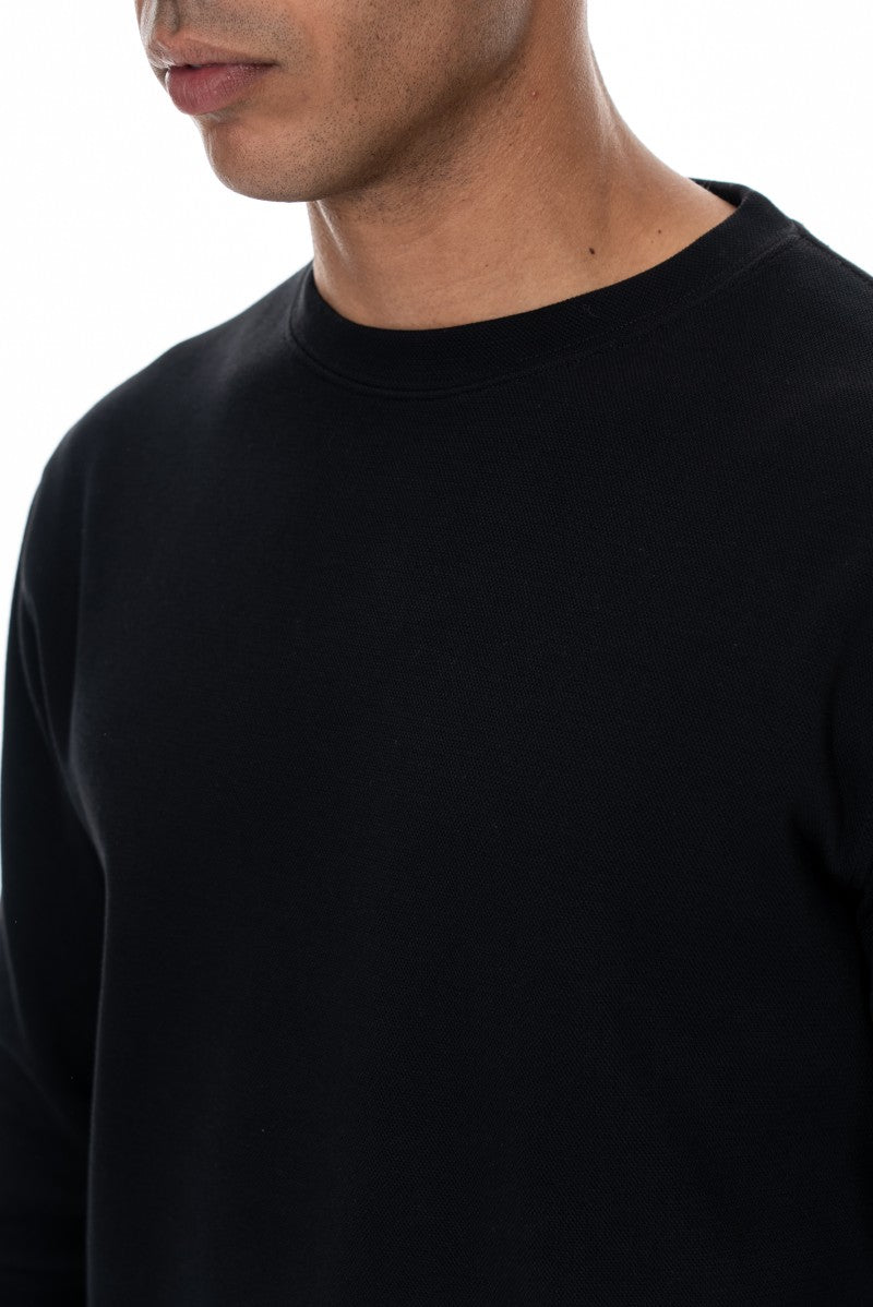سويت شيرت قطني أساسي - أسود