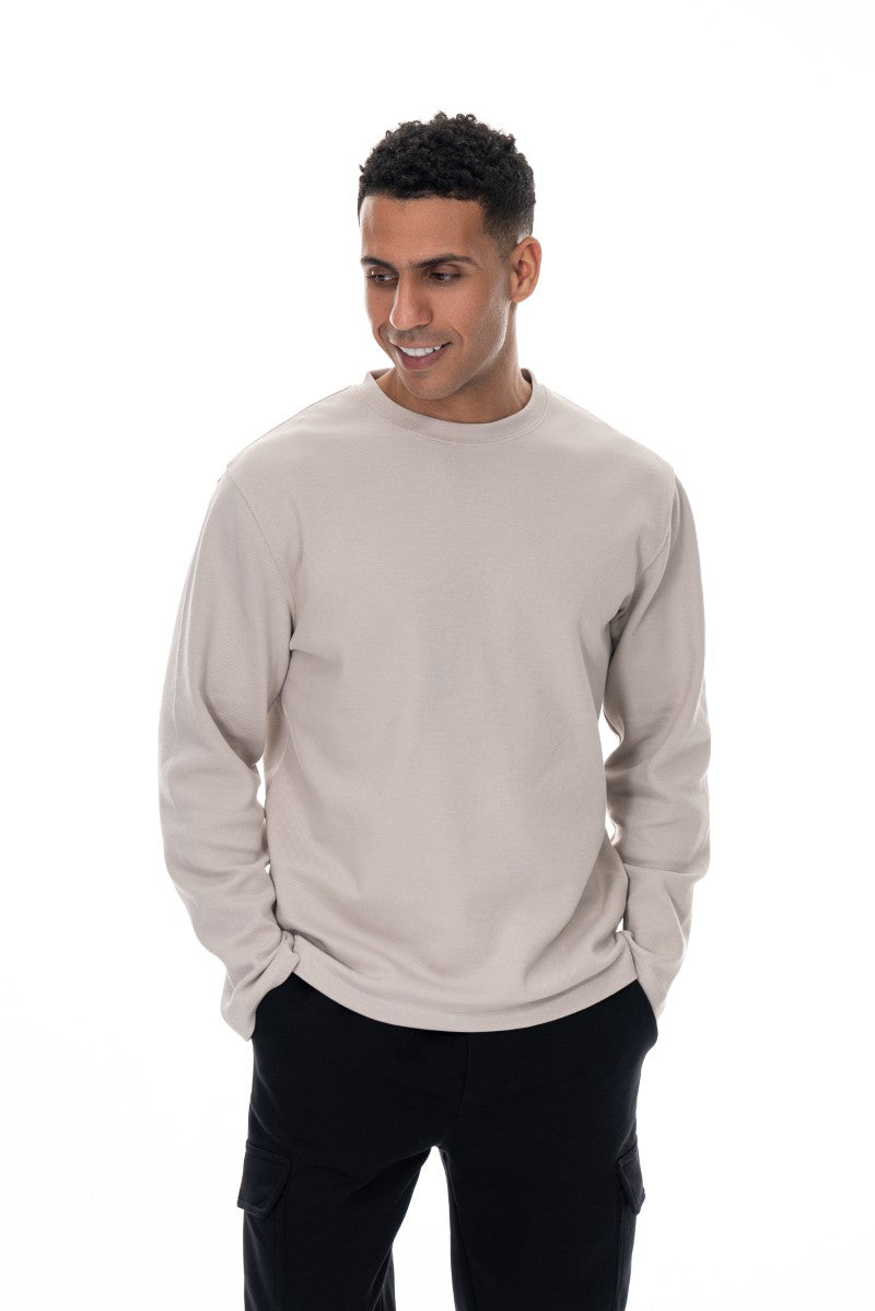 سويت شيرت قطني أساسي - حجري