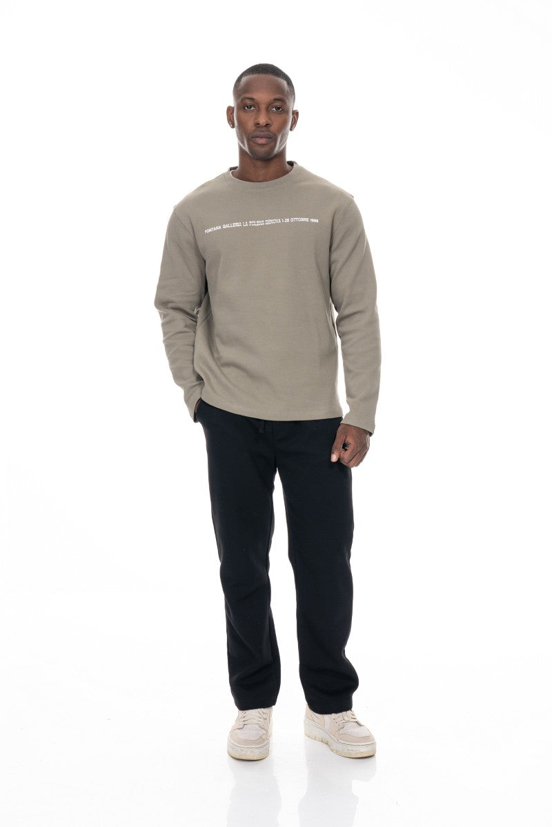 سويت شيرت قطني مطبوع - أخضر فاتح