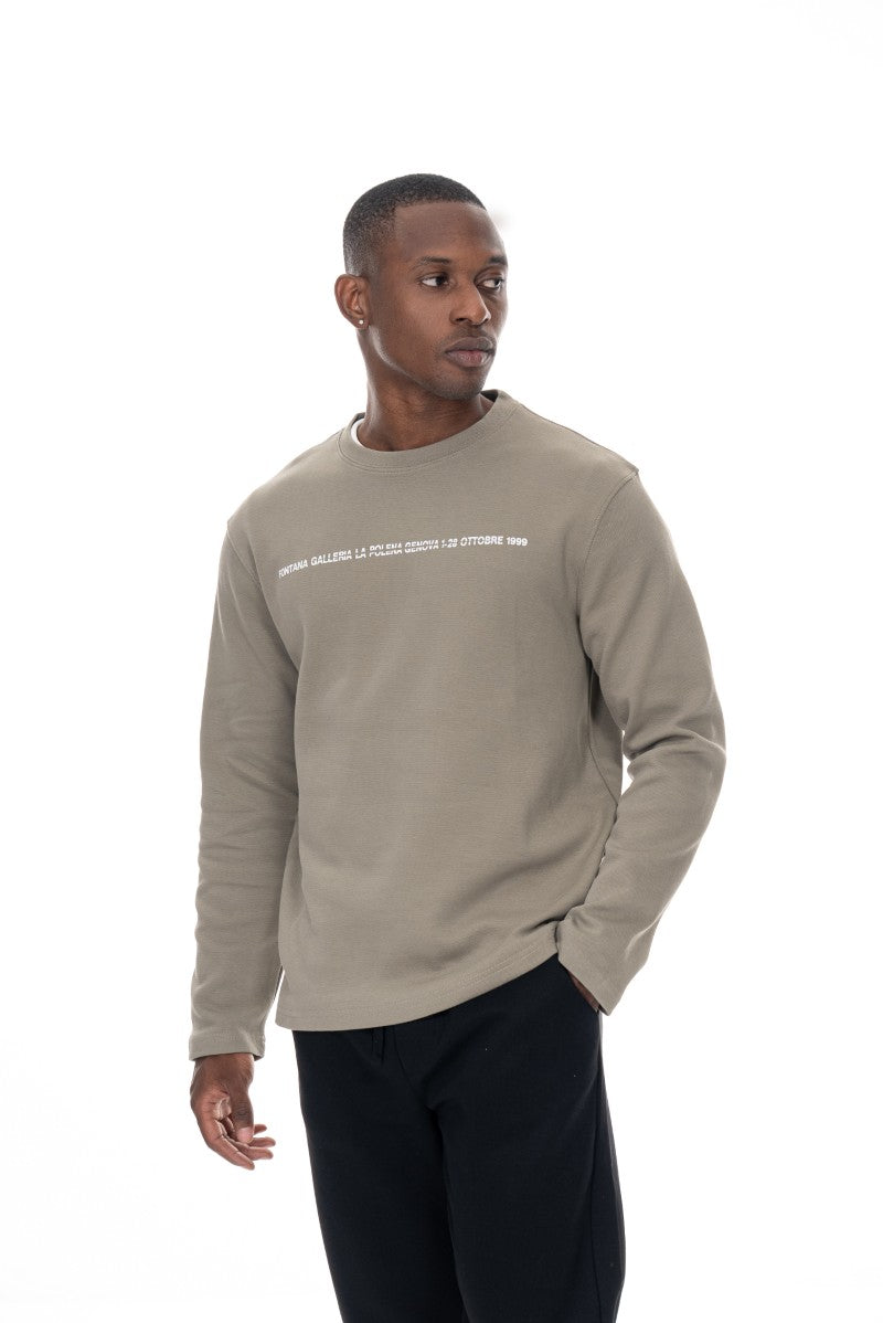 سويت شيرت قطني مطبوع - أخضر فاتح