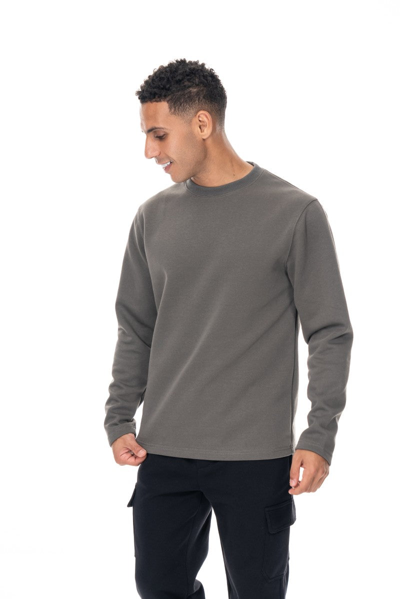 سويت شيرت قطني أساسي - أخضر داكن