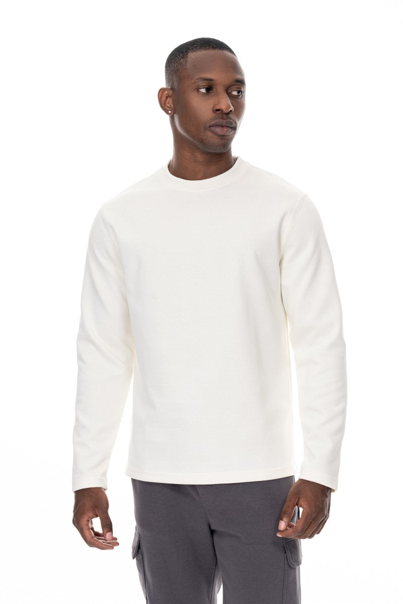 سويت شيرت قطني أساسي - أبيض كريمي