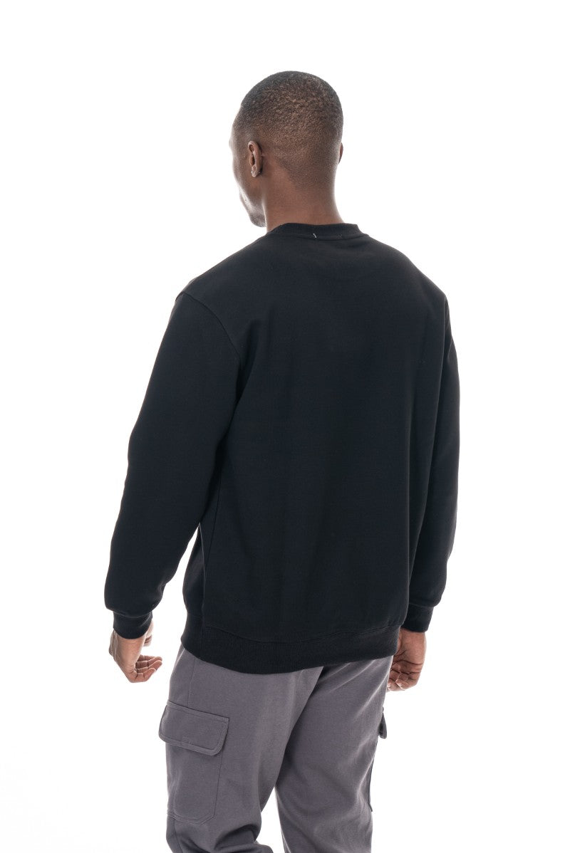 سويت شيرت قطني أساسي - أسود