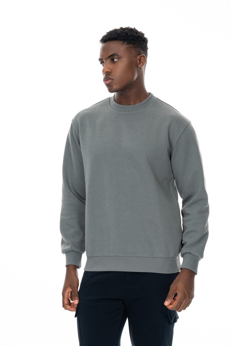 سويت شيرت قطني أساسي - رمادي