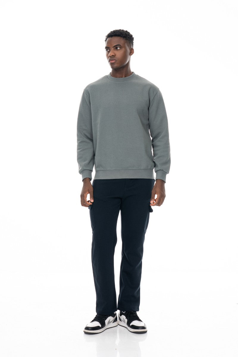 سويت شيرت قطني أساسي - رمادي