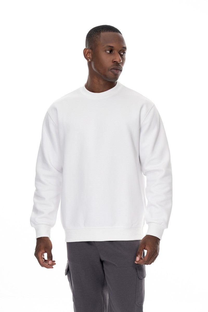 سويت شيرت قطني أساسي - أبيض