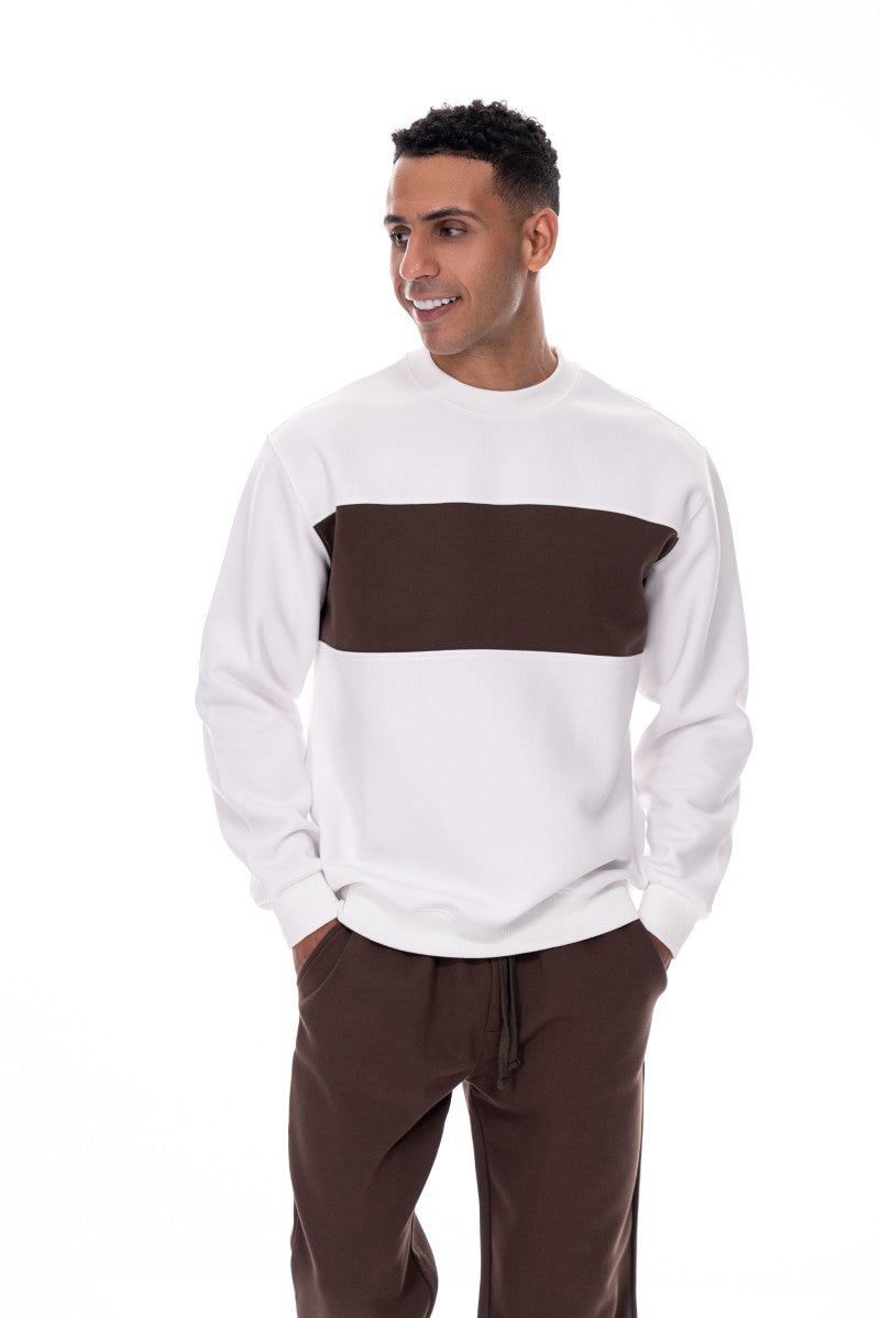 سويت شيرت بقصة وألوان مختلفة - أبيض وبني
