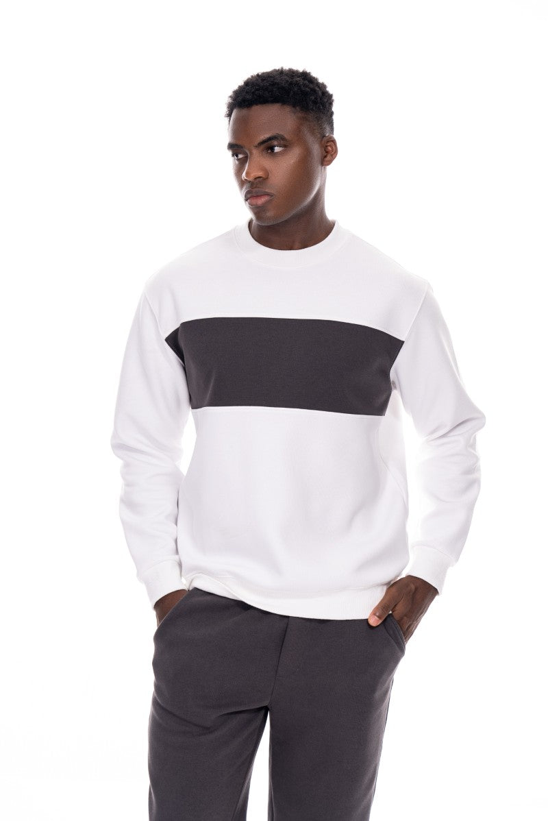 سويت شيرت بقصة وألوان مختلفة - أبيض ورمادي