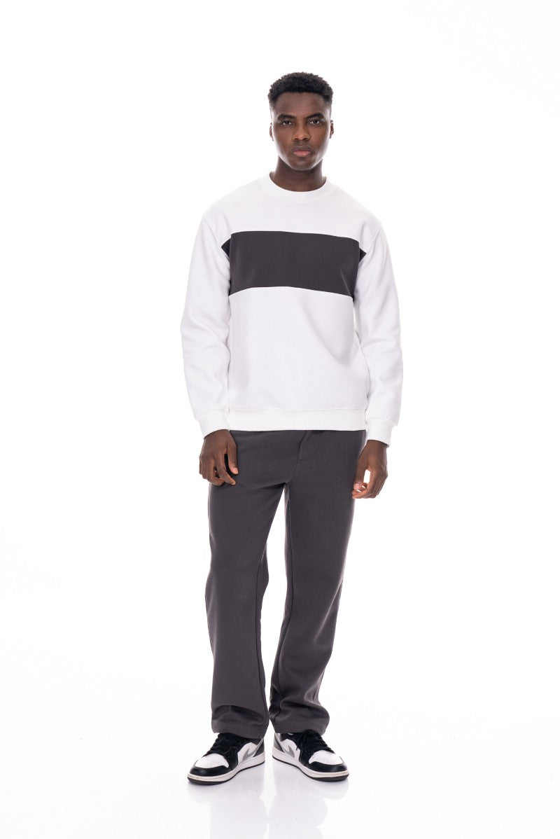 سويت شيرت بقصة وألوان مختلفة - أبيض ورمادي