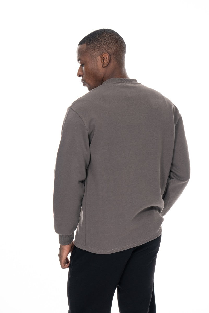 سويت شيرت قطني أساسي - رمادي