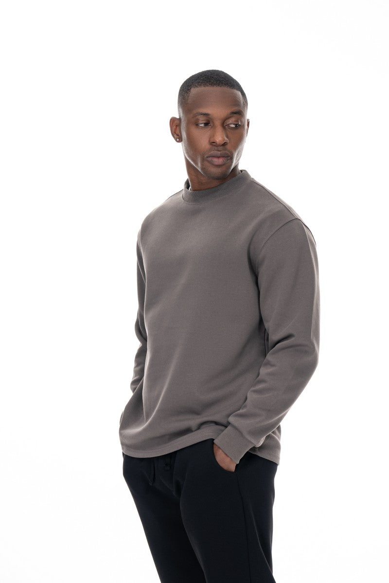 سويت شيرت قطني أساسي - رمادي