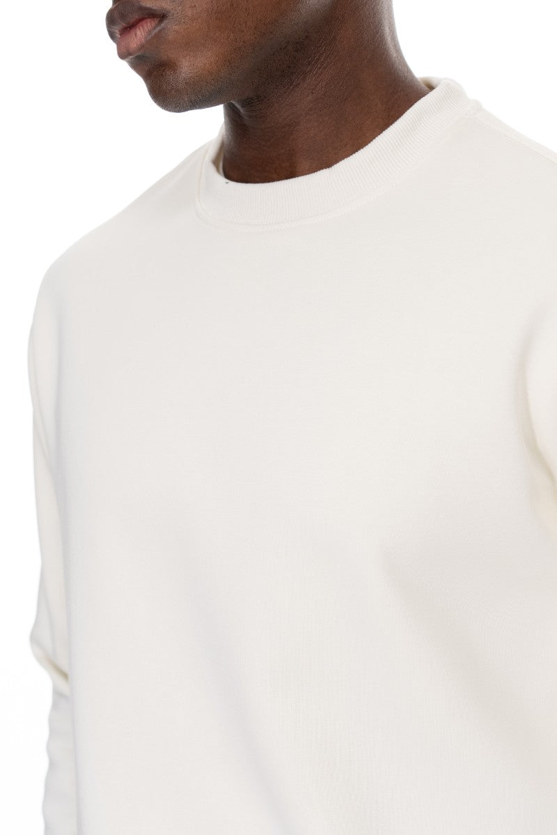 سويت شيرت قطني أساسي - أبيض كريمي