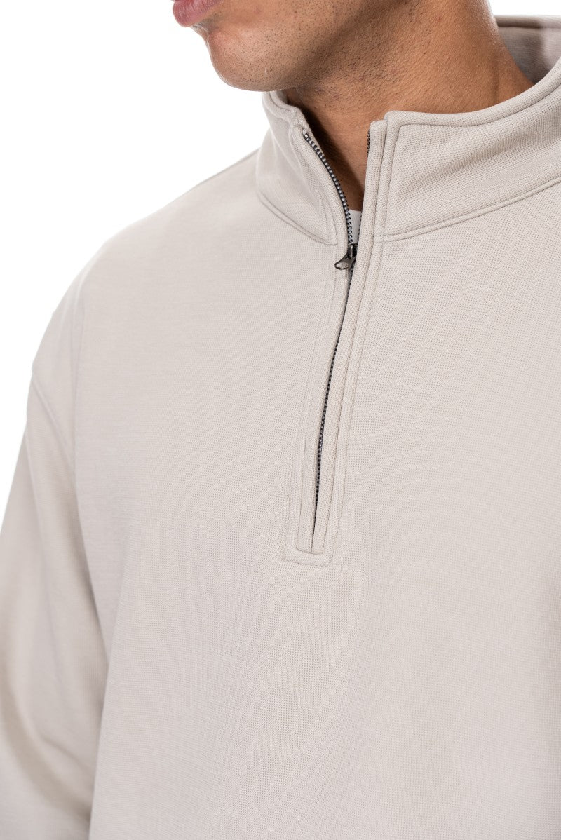 سويت شيرت قطني بنصف سحاب - بيج