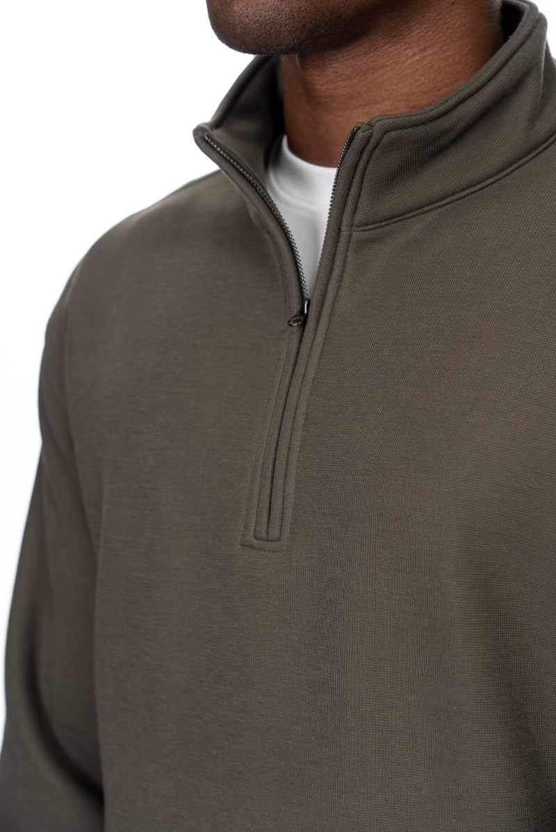 سويت شيرت قطني بنصف سحاب - أخضر