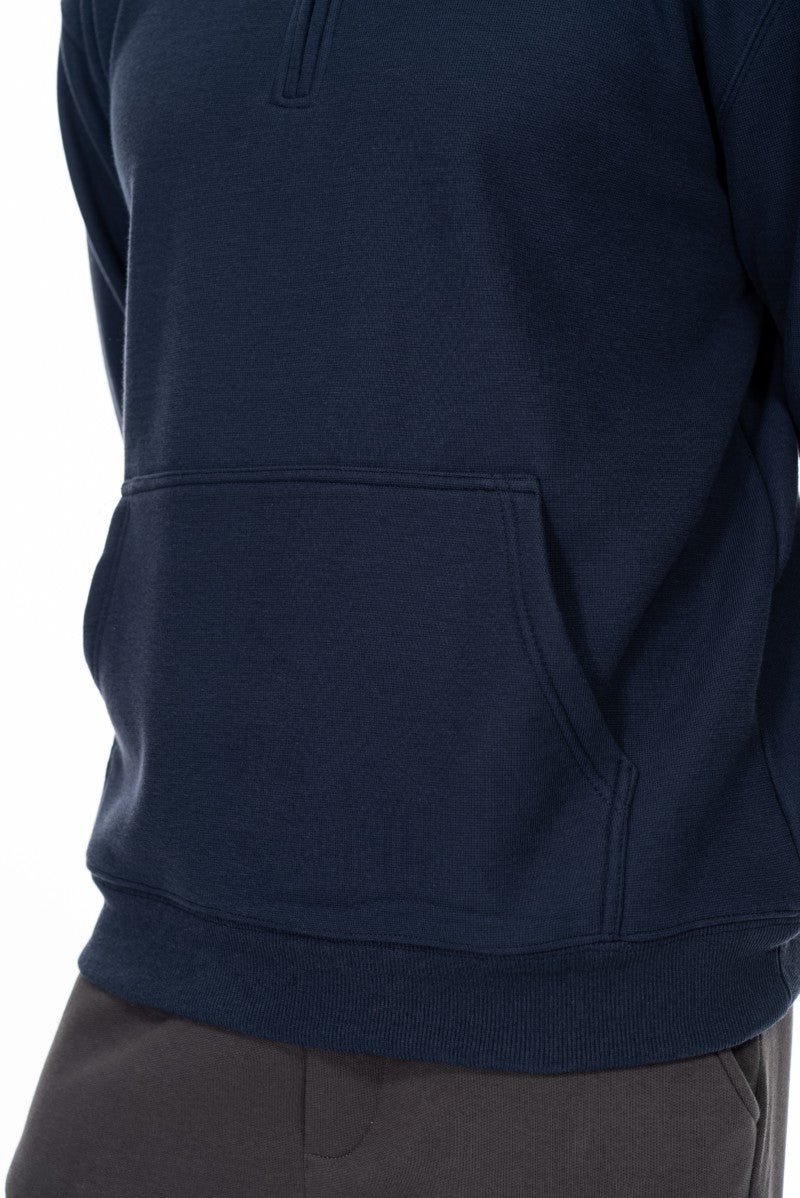 سويت شيرت قطني بنصف سحاب - كحلي