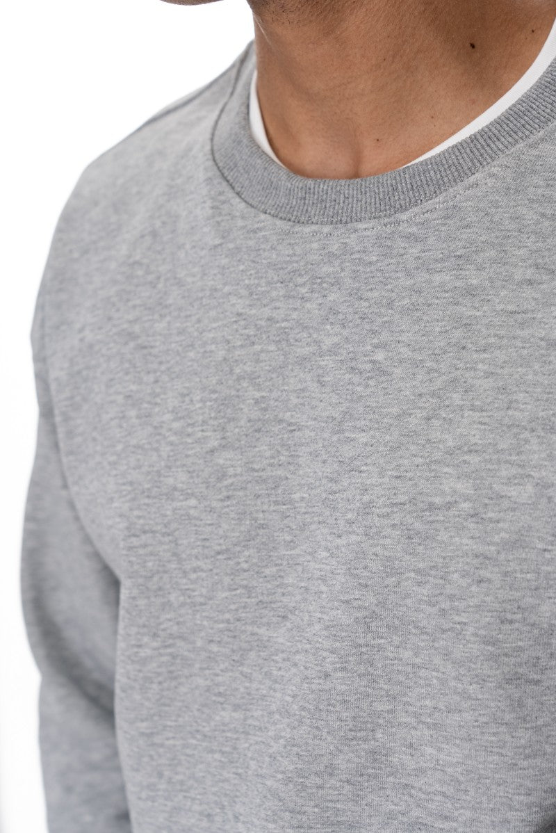 سويت شيرت قطني أساسي - رمادي