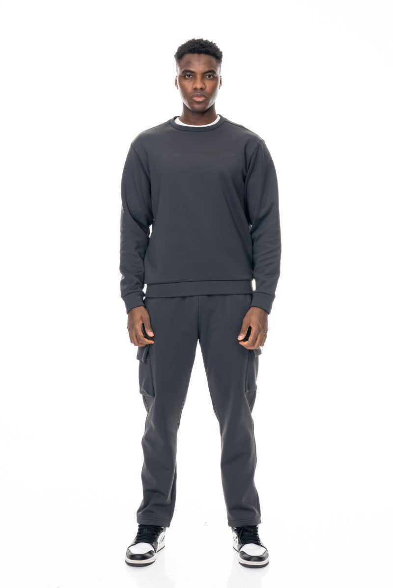 طقم تدريب أساسي للرجال - رمادي داكن