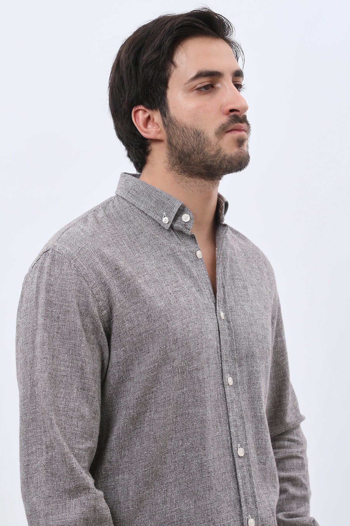 SHIRTSPRO Regular Fit Shirt - Button-Down Collar - Brown