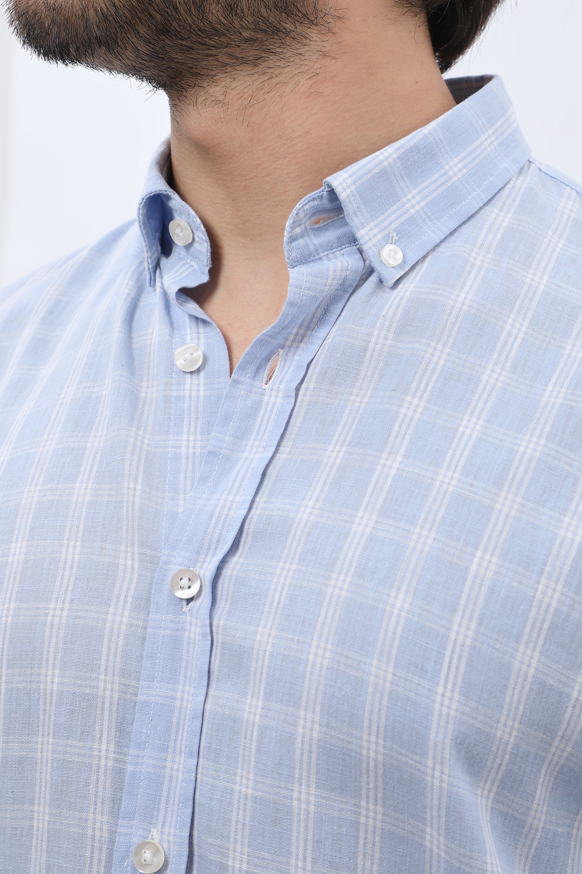 SHIRTSPRO Checked Regular Fit Shirt - Button-Down Collar - Blue